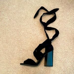 Wild Diva lace up chunky heels